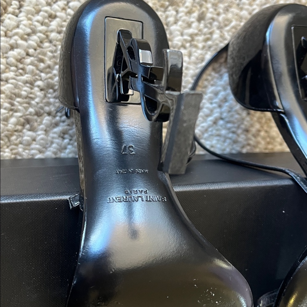 Saint Laurent Black Strappy Heels - Picture 4 of 11